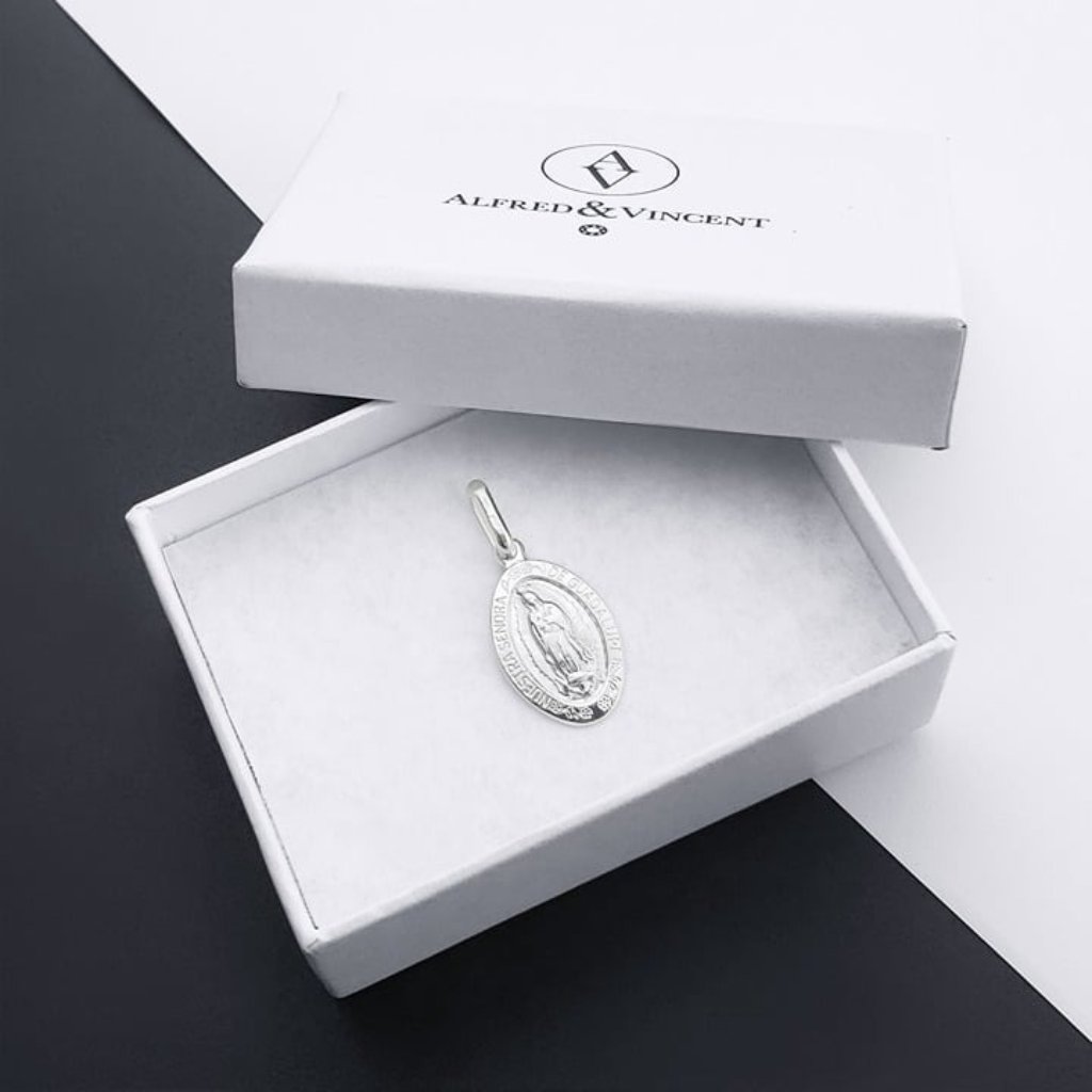 Our Lady Of Guadalupe Blessed Virgin Mary Medal Pendant In .925 Sterling Silver
